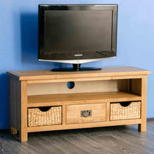Load image into Gallery viewer, Surrey Oak 110cm TV Stand with Baskets

