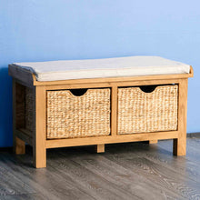 Load image into Gallery viewer, Surrey Oak Hall Bench with Baskets
