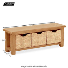 Load image into Gallery viewer, Zelah Oak Bench with Baskets

