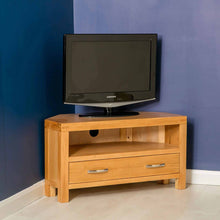 Load image into Gallery viewer, Abbey Light Oak Corner TV Stand
