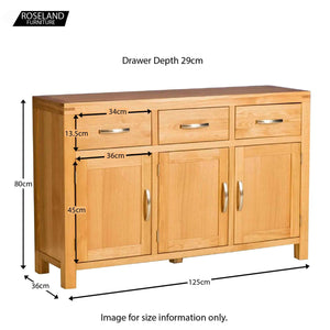 Abbey Light Oak Large Sideboard