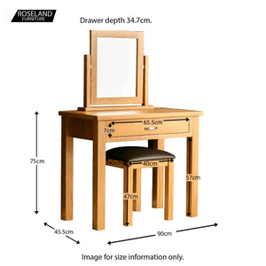 Abbey Light Oak Dressing Table Set