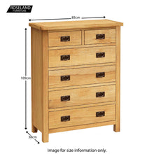 Load image into Gallery viewer, Surrey Oak Bedroom Set - 2 over 4 Drawer Chest
