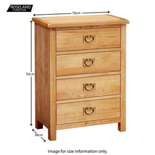 Load image into Gallery viewer, Surrey Oak 4 Drawer Chest
