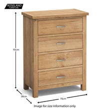 Load image into Gallery viewer, London Oak Bedroom Set -4 Drawer Chest
