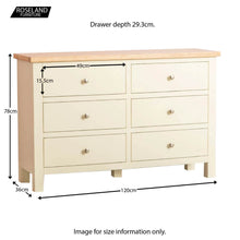 Load image into Gallery viewer, Farrow Cream 6 Drawer Chest
