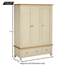 Load image into Gallery viewer, Farrow Cream Triple Wardrobe with Drawers
