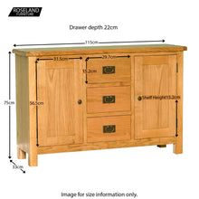 Load image into Gallery viewer, Surrey Oak 3 Drawer Sideboard
