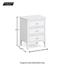 Load image into Gallery viewer, Chester White 3 Drawer Bedside Cabinet
