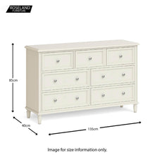 Load image into Gallery viewer, Mulsanne Cream 3 Over 4 Chest of Drawers
