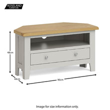 Load image into Gallery viewer, Lundy Grey 90cm Corner TV Stand
