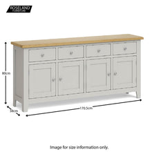Load image into Gallery viewer, Lundy Grey 4 Door  Extra Large Sideboard

