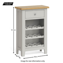 Load image into Gallery viewer, Lundy Grey Wine Rack Cabinet
