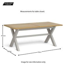 Load image into Gallery viewer, Lundy Grey Large Extending Oak Topped Dining Table
