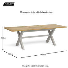 Load image into Gallery viewer, Lundy Grey Large Extending Oak Topped Dining Table
