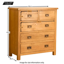 Load image into Gallery viewer, Lanner Oak 2 over 3 Drawer Chest
