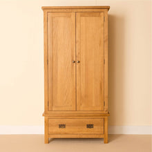 Load image into Gallery viewer, Lanner Oak Double Wardrobe &amp; Drawer
