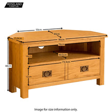Load image into Gallery viewer, Lanner Oak Corner TV Stand
