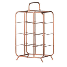Load image into Gallery viewer, Industrial Copper 9 Bottle Holder Wine Rack
