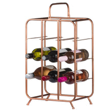 Load image into Gallery viewer, Industrial Copper 9 Bottle Holder Wine Rack
