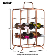 Load image into Gallery viewer, Industrial Copper 9 Bottle Holder Wine Rack
