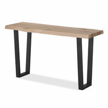Load image into Gallery viewer, Oak Mill Console Table - Metal Base - White Oil
