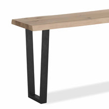 Load image into Gallery viewer, Oak Mill Console Table - Metal Base - White Oil
