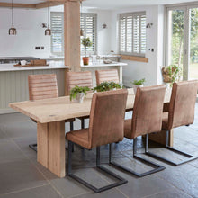 Load image into Gallery viewer, Oak Mill 210cm Dining Table - Wood Base - White Oil
