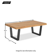 Load image into Gallery viewer, Oak Mill Coffee Table - Metal Base - Waxed Oak
