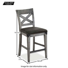 Load image into Gallery viewer, Brooklyn Cross Back Grey Bar Stool
