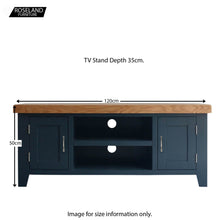 Load image into Gallery viewer, Chatsworth Blue 120cm Large TV Stand
