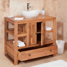 Load image into Gallery viewer, Mobel Oak Bathroom 2-Door Round Sink Unit
