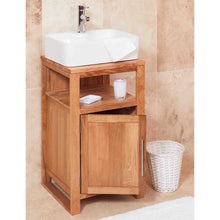 Load image into Gallery viewer, Mobel Oak Bathroom Single Door Square Sink Unit
