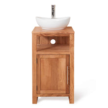 Load image into Gallery viewer, Mobel Oak Bathroom Single Door Round Sink Unit
