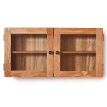 Load image into Gallery viewer, Mobel Oak Bathroom Glass Double Door Cabinet
