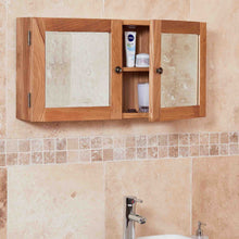 Load image into Gallery viewer, Mobel Oak Bathroom Mirrored Double Door Cabinet
