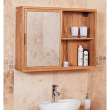 Load image into Gallery viewer, Mobel Oak Bathroom Sliding Mirror Door Cabinet
