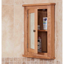 Load image into Gallery viewer, Mobel Oak Bathroom Mirrored Corner Wall Cabinet
