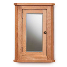 Load image into Gallery viewer, Mobel Oak Bathroom Mirrored Corner Wall Cabinet
