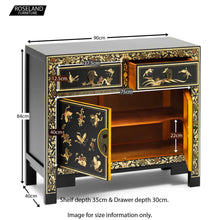 Load image into Gallery viewer, The Nine Schools Oriental Decorated Black Sideboard
