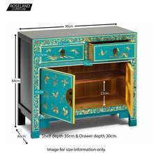 Load image into Gallery viewer, The Nine Schools Oriental Decorated Blue Sideboard
