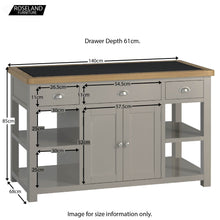 Load image into Gallery viewer, Padstow Grey Large Kitchen Island
