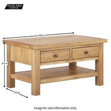 Load image into Gallery viewer, Charlestown Oak Coffee Table with 2 Drawers
