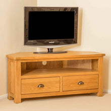 Load image into Gallery viewer, Roseland Oak Corner TV Stand
